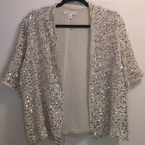 Coldwater Creek sequin short sleeve jacket size 16